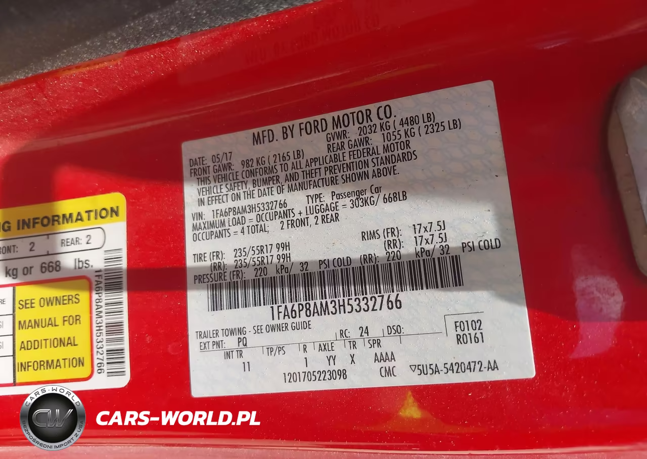 2017 Ford Mustang V6 VIN:1FA6P8AM3H5332766 - 9