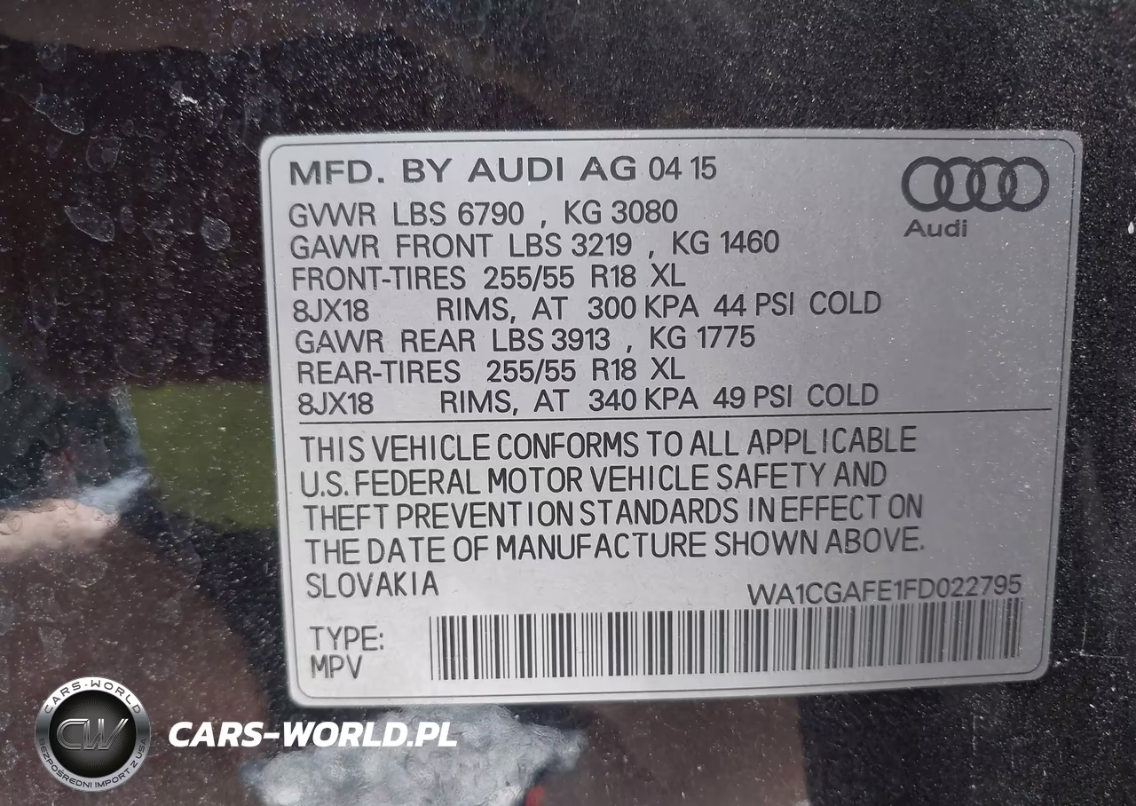 2015 Audi Q7 3.0T Premium VIN:WA1CGAFE1FD022795 - 9