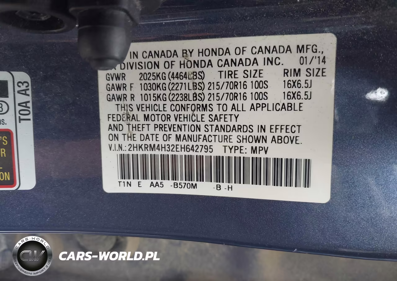 2014 Honda Cr-V Lx VIN:2HKRM4H32EH642795 - 9