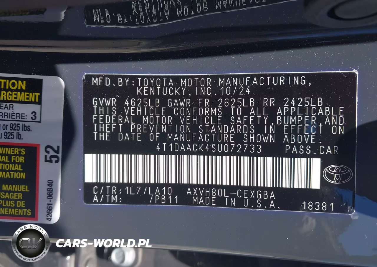 2025 Toyota Camry Xle VIN:4T1DAACK4SU072733 - 9