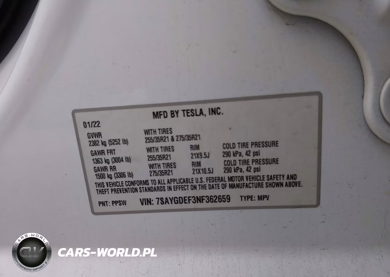 2022 Tesla Model Y Performance Dual Motor All-Wheel Drive VIN:7SAYGDEF3NF362659 - 9