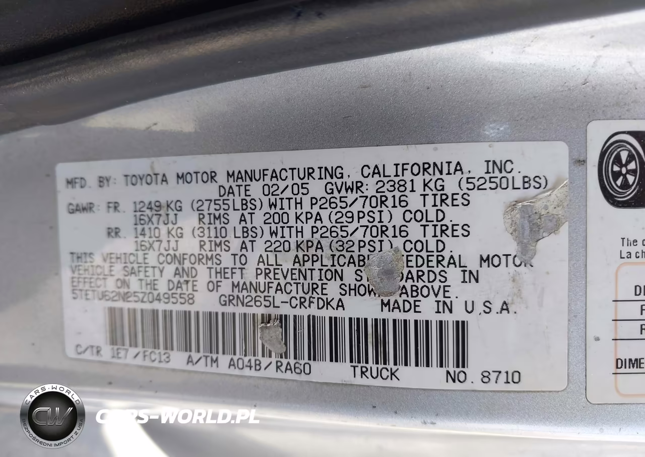 2005 Toyota Tacoma Prerunner V6 VIN:5TETU62N25Z049558 - 9