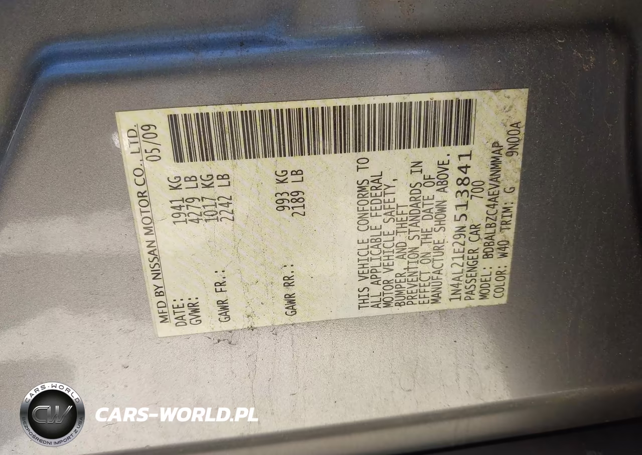 2009 Nissan Altima 2.5 S VIN:1N4AL21E29N513841 - 9