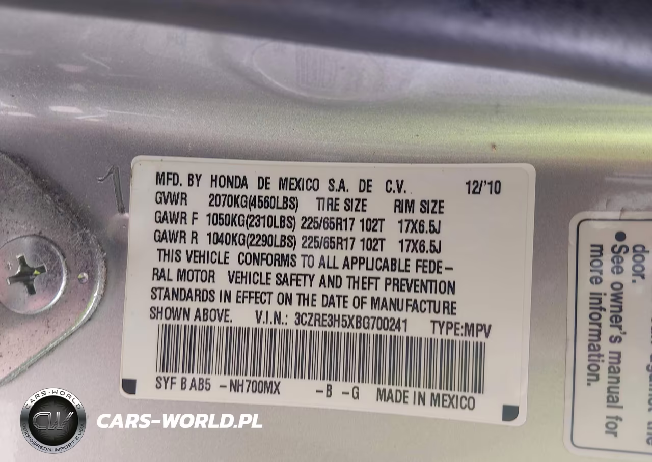 2011 Honda Cr-V Ex VIN:3CZRE3H5XBG700241 - 9