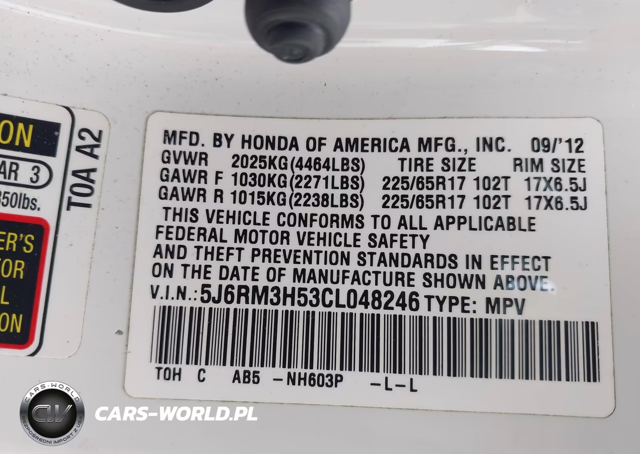 2012 Honda Cr-V Ex VIN:5J6RM3H53CL048246 - 9