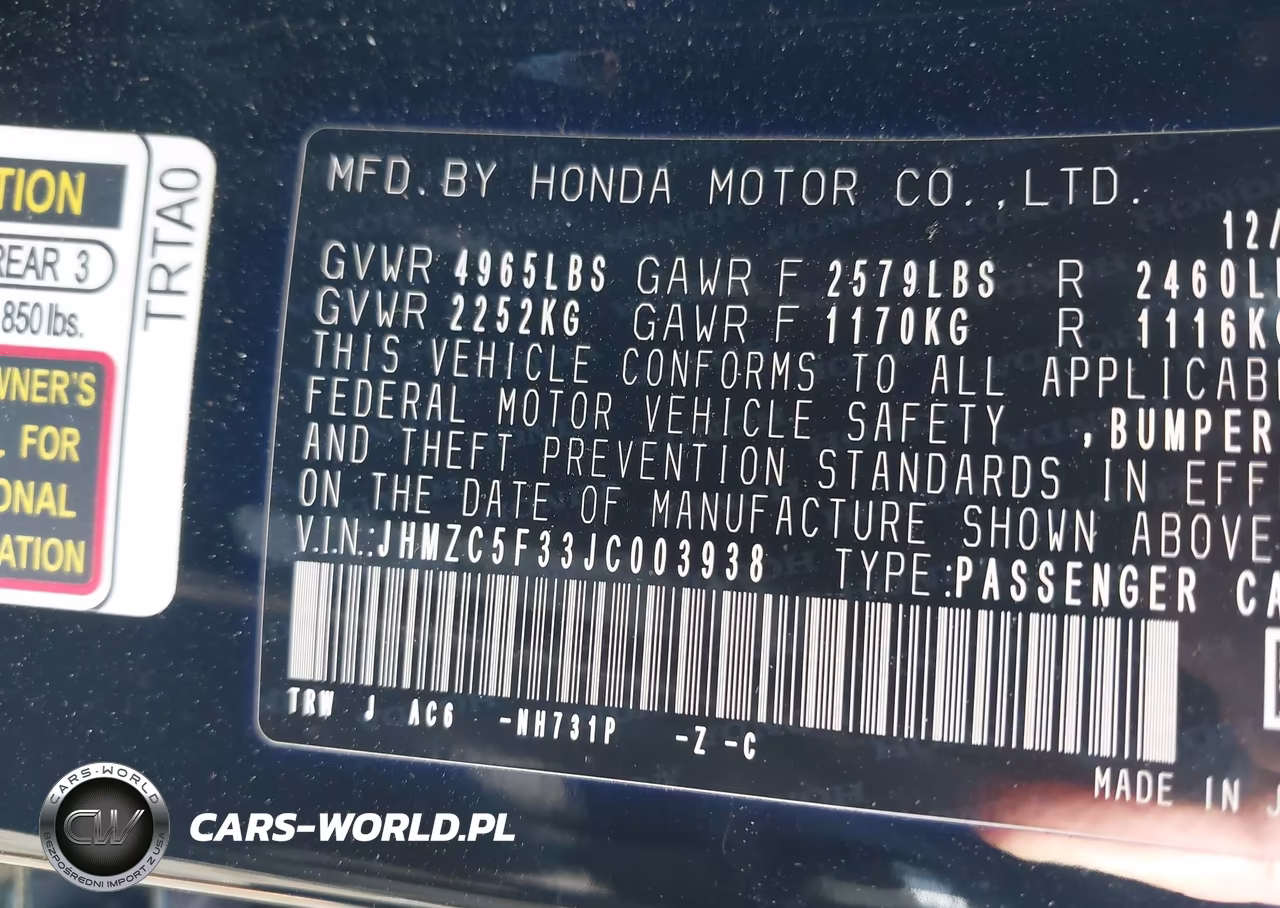 2018 Honda Clarity Plug-In Hybrid Touring VIN:JHMZC5F33JC003938 - 9