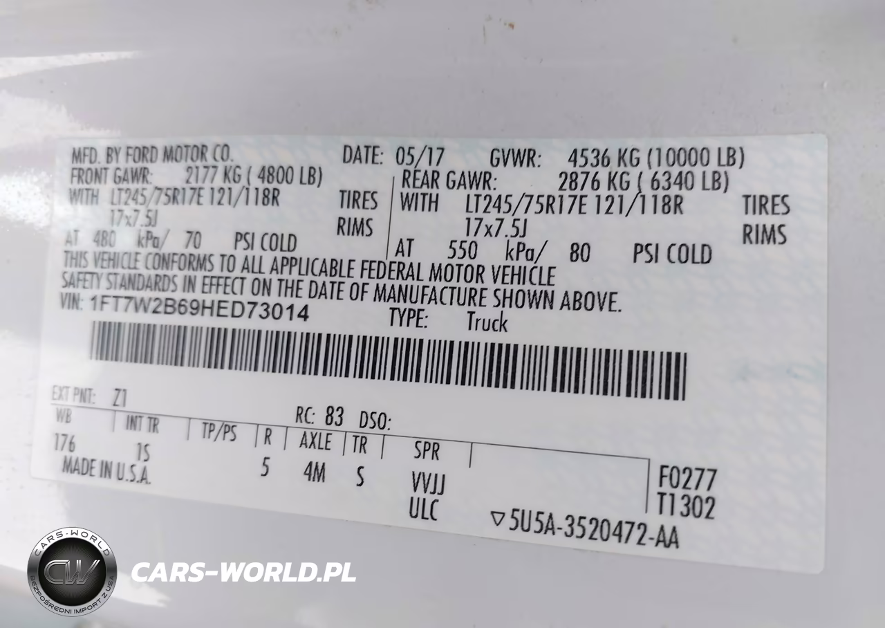 2017 Ford F-250 Xl VIN:1FT7W2B69HED73014 - 9