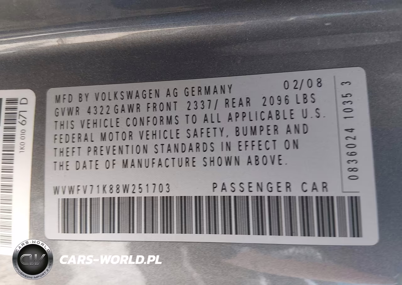 2008 Volkswagen Gti 2-Door VIN:WVWFV71K88W251703 - 9