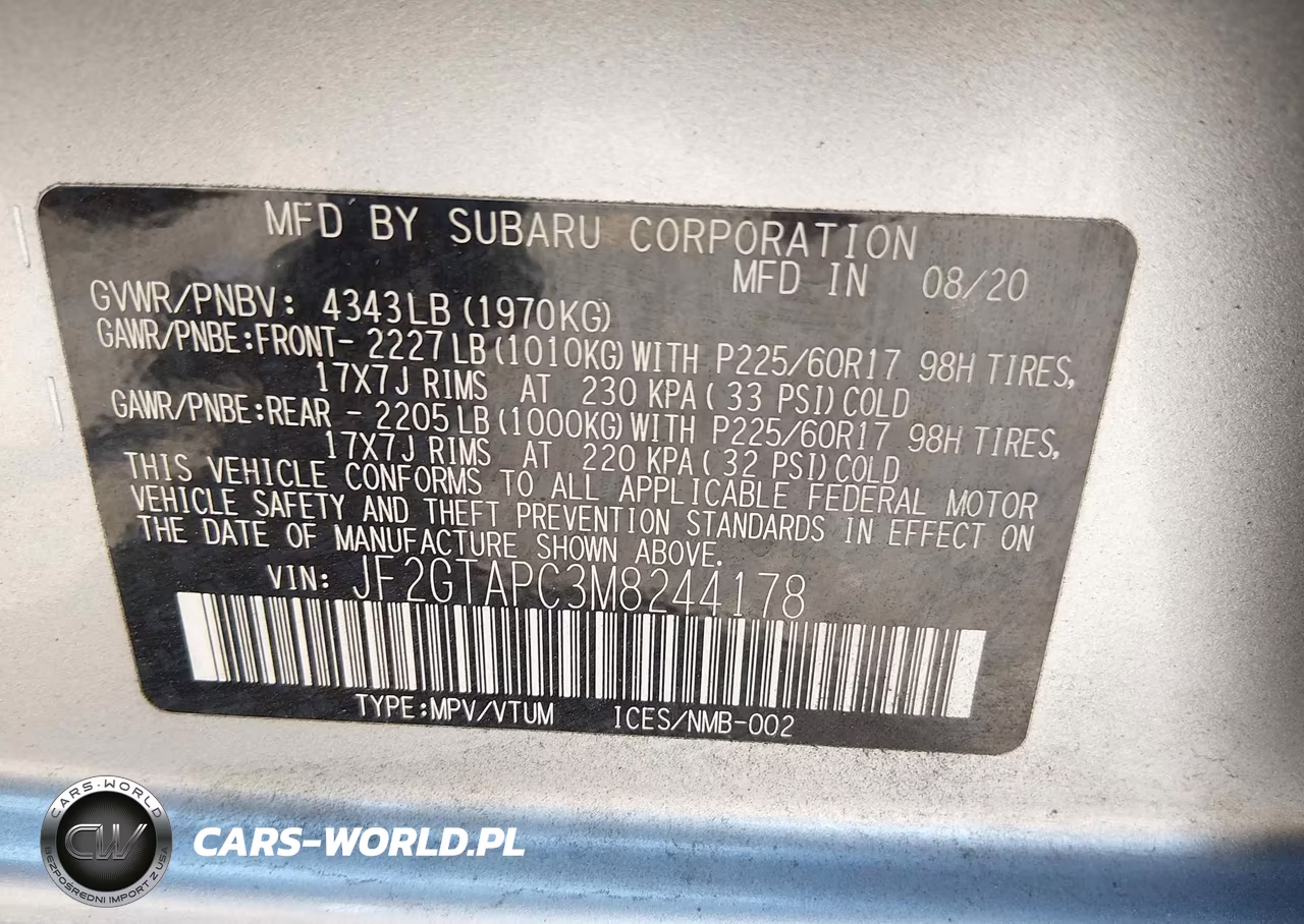 2021 Subaru Crosstrek Premium VIN:JF2GTAPC3M8244178 - 9