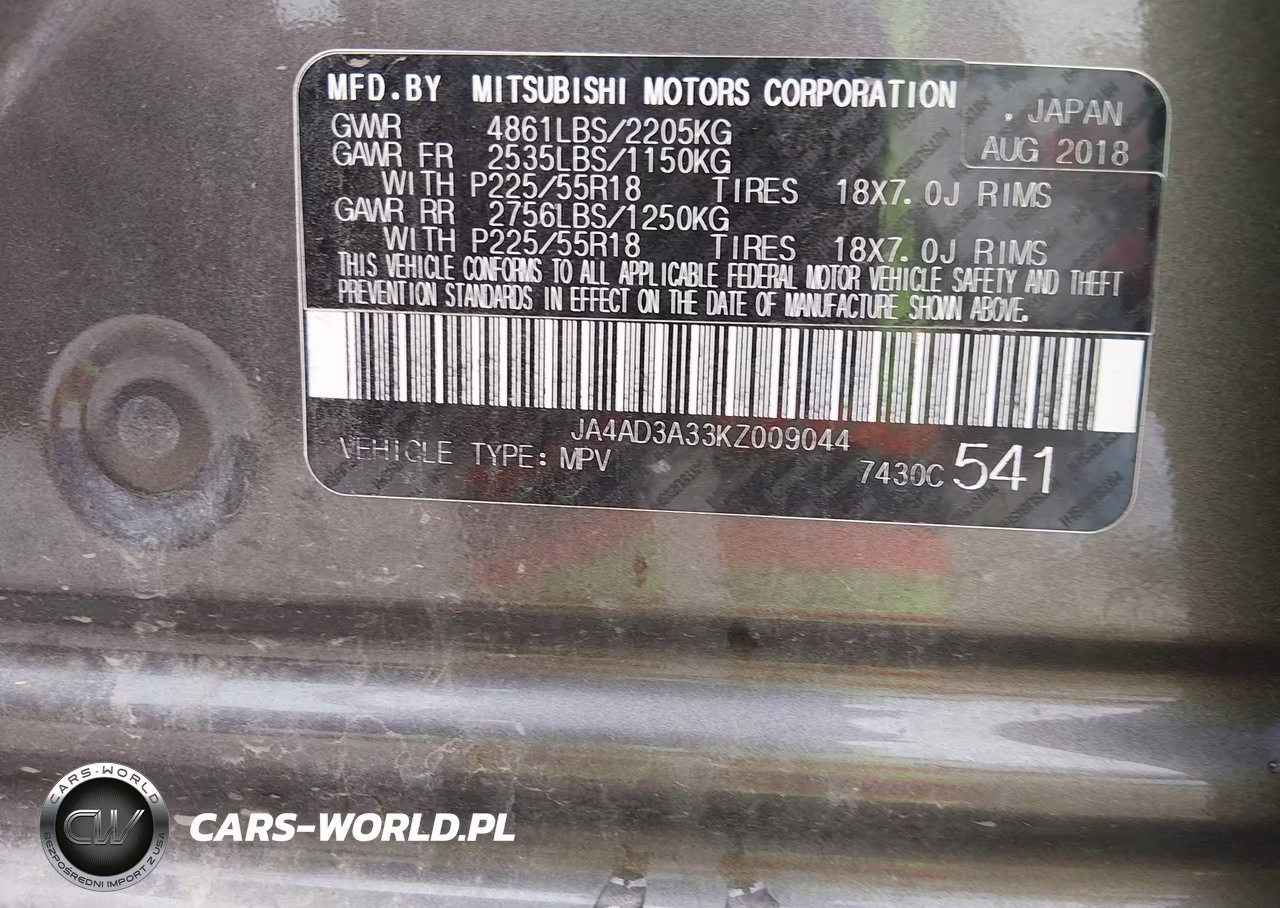 2019 Mitsubishi Outlander Sel VIN:JA4AD3A33KZ009044 - 9
