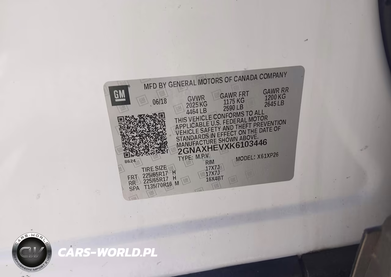 2019 Chevrolet Equinox Ls VIN:2GNAXHEVXK6103446 - 9