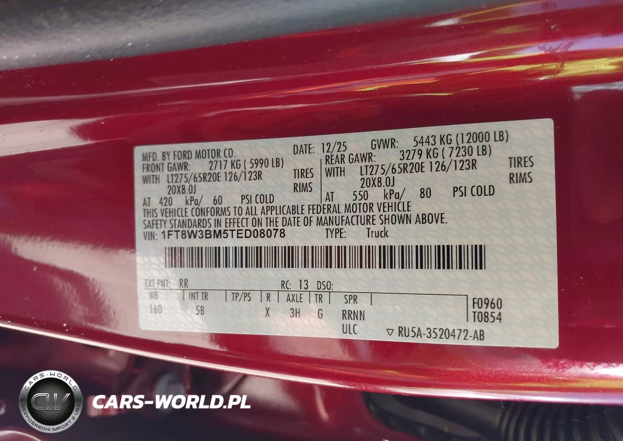 2026 Ford F-350 Lariat VIN:1FT8W3BM5TED08078 - 8
