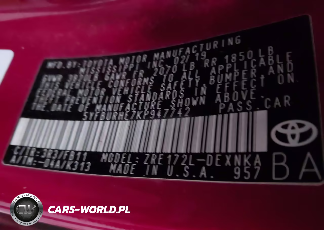 2019 Toyota Corolla Le VIN:5YFBURHE7KP947742 - 9