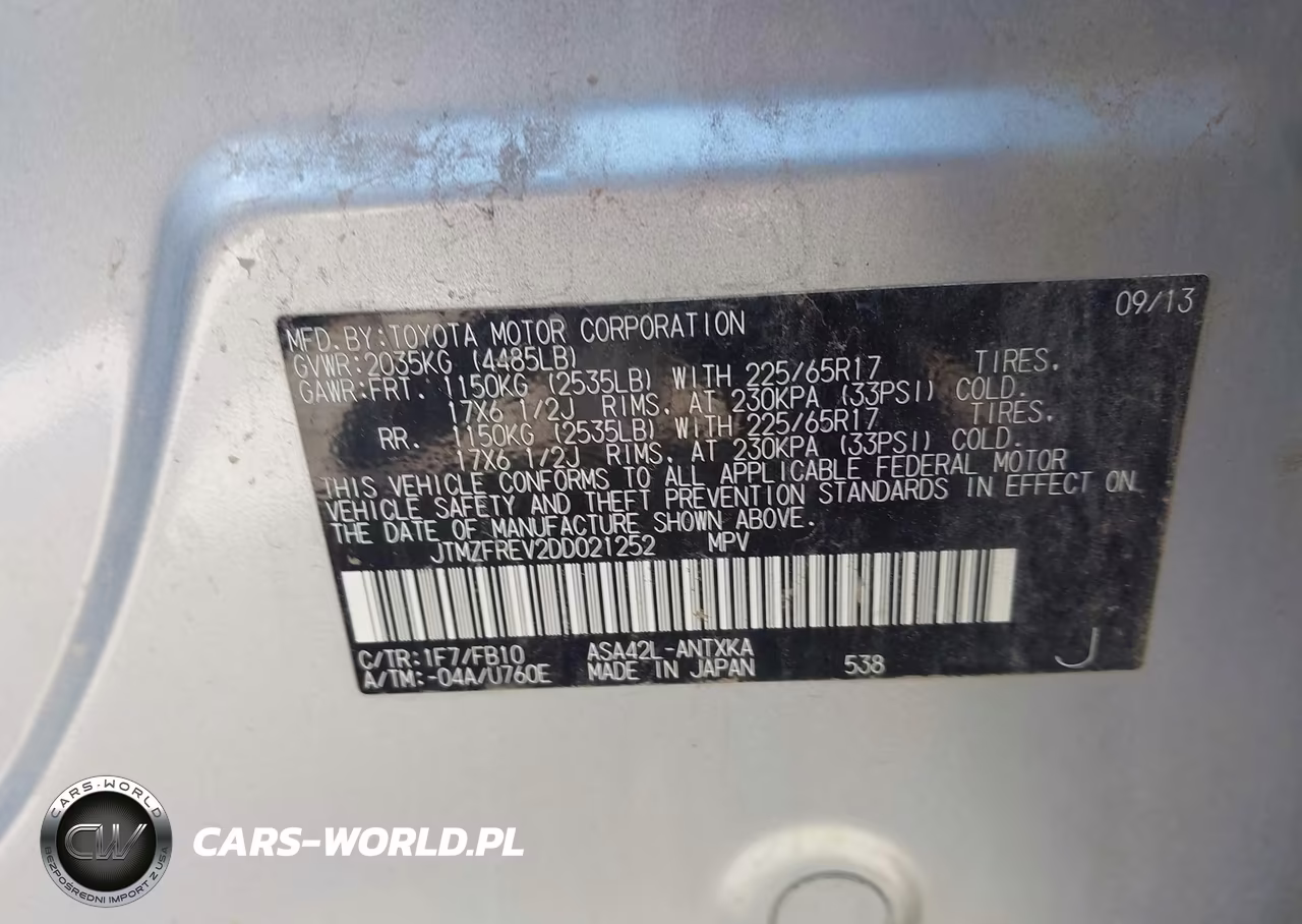 2013 Toyota Rav4 Le VIN:JTMZFREV2DD021252 - 9