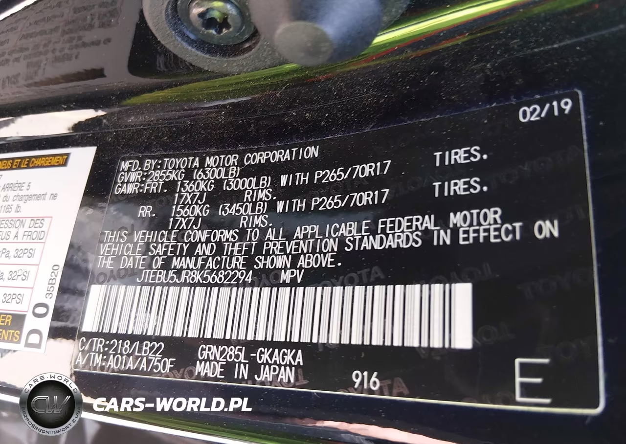 2019 Toyota 4Runner Sr5 Premium VIN:JTEBU5JR8K5682294 - 9