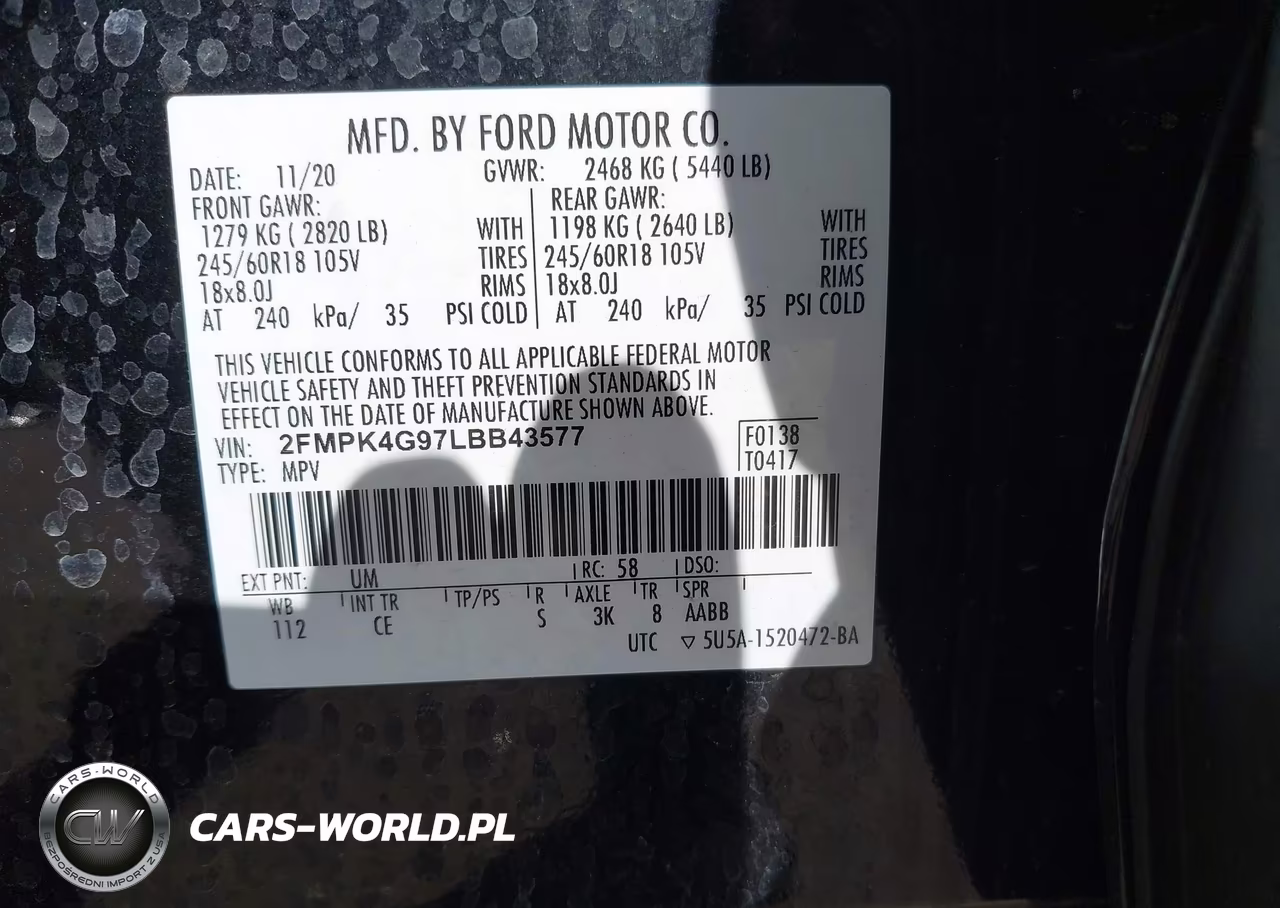 2020 Ford Edge Se VIN:2FMPK4G97LBB43577 - 9