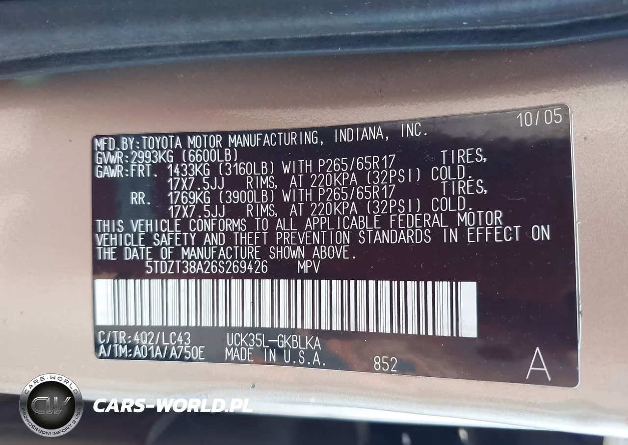2006 Toyota Sequoia Limited V8 VIN:5TDZT38A26S269426 - 9