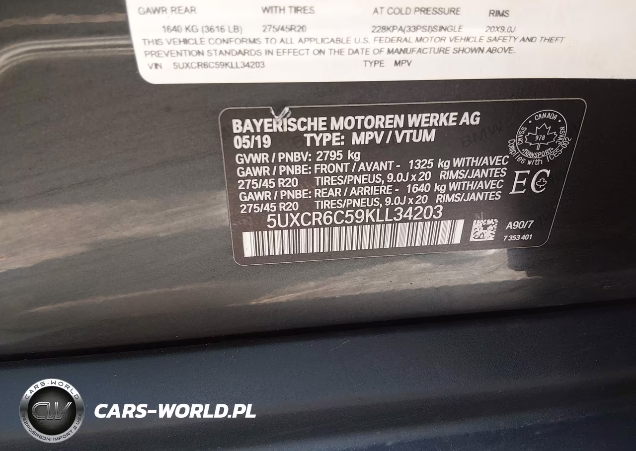 2019 BMW X5 xDrive40I VIN:5UXCR6C59KLL34203 - 9