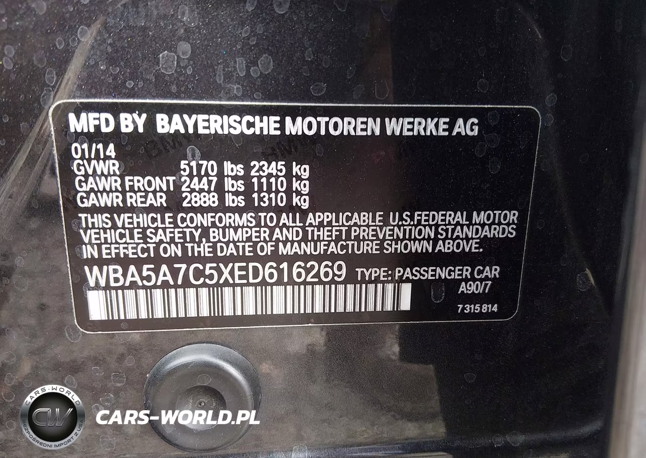 2014 BMW 528I xDrive VIN:WBA5A7C5XED616269 - 9