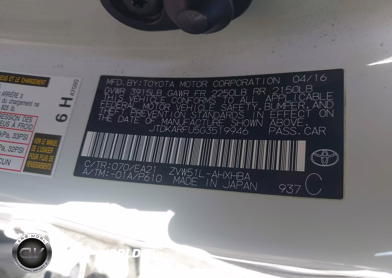 2016 Toyota Prius Four Touring VIN:JTDKARFU5G3519946 - 9