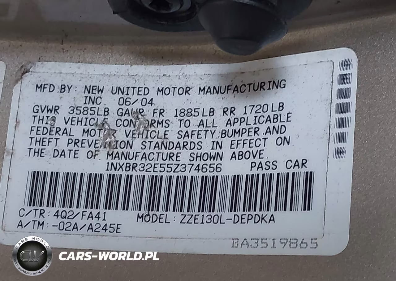 2005 Toyota Corolla Ce VIN:1NXBR32E55Z374656 - 9