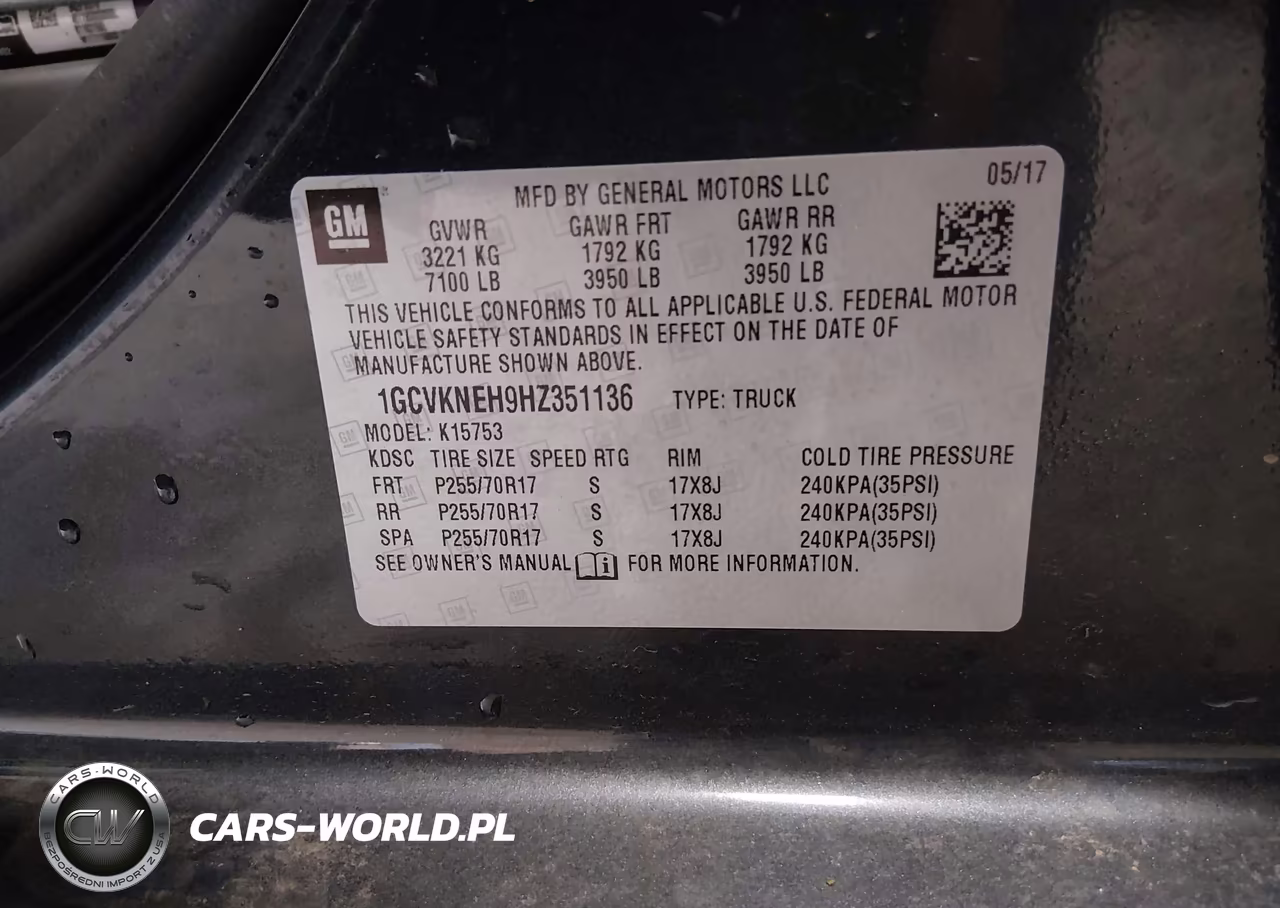 2017 Chevrolet Silverado 1500 Wt VIN:1GCVKNEH9HZ351136 - 9
