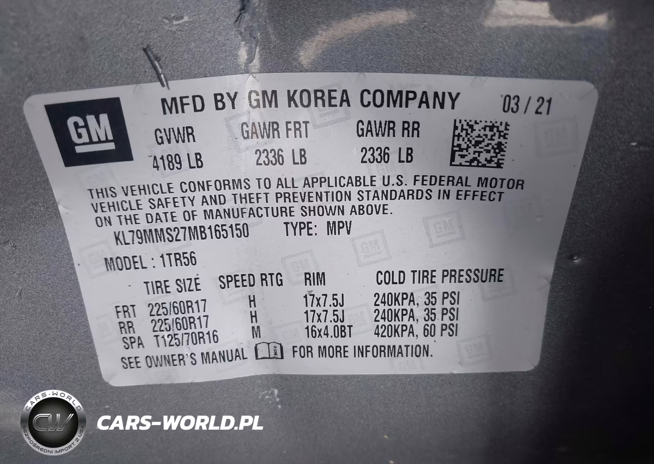 2021 Chevrolet Trailblazer Fwd Ls VIN:KL79MMS27MB165150 - 9