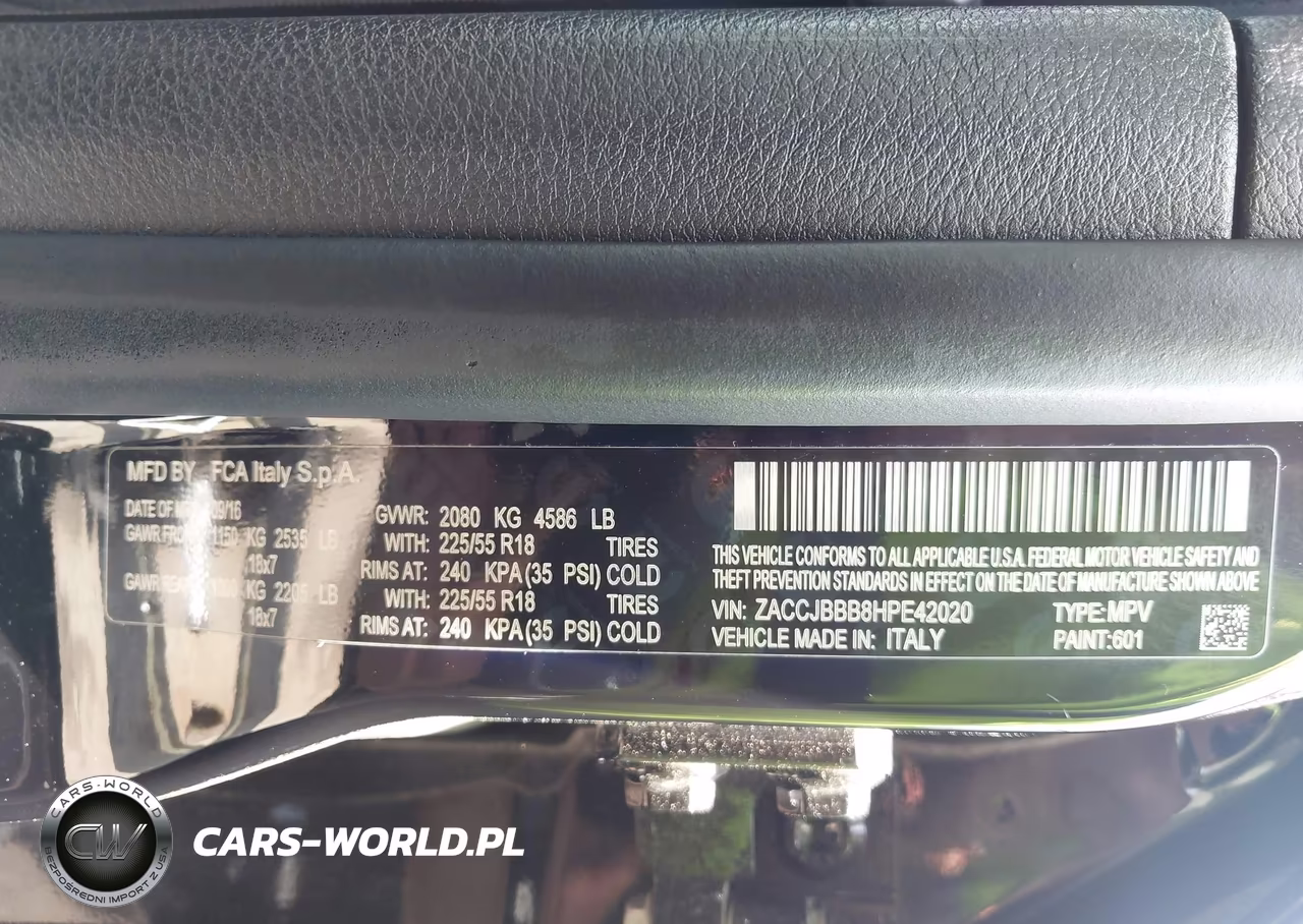 2017 Jeep Renegade Latitude 4X4 VIN:ZACCJBBB8HPE42020 - 9