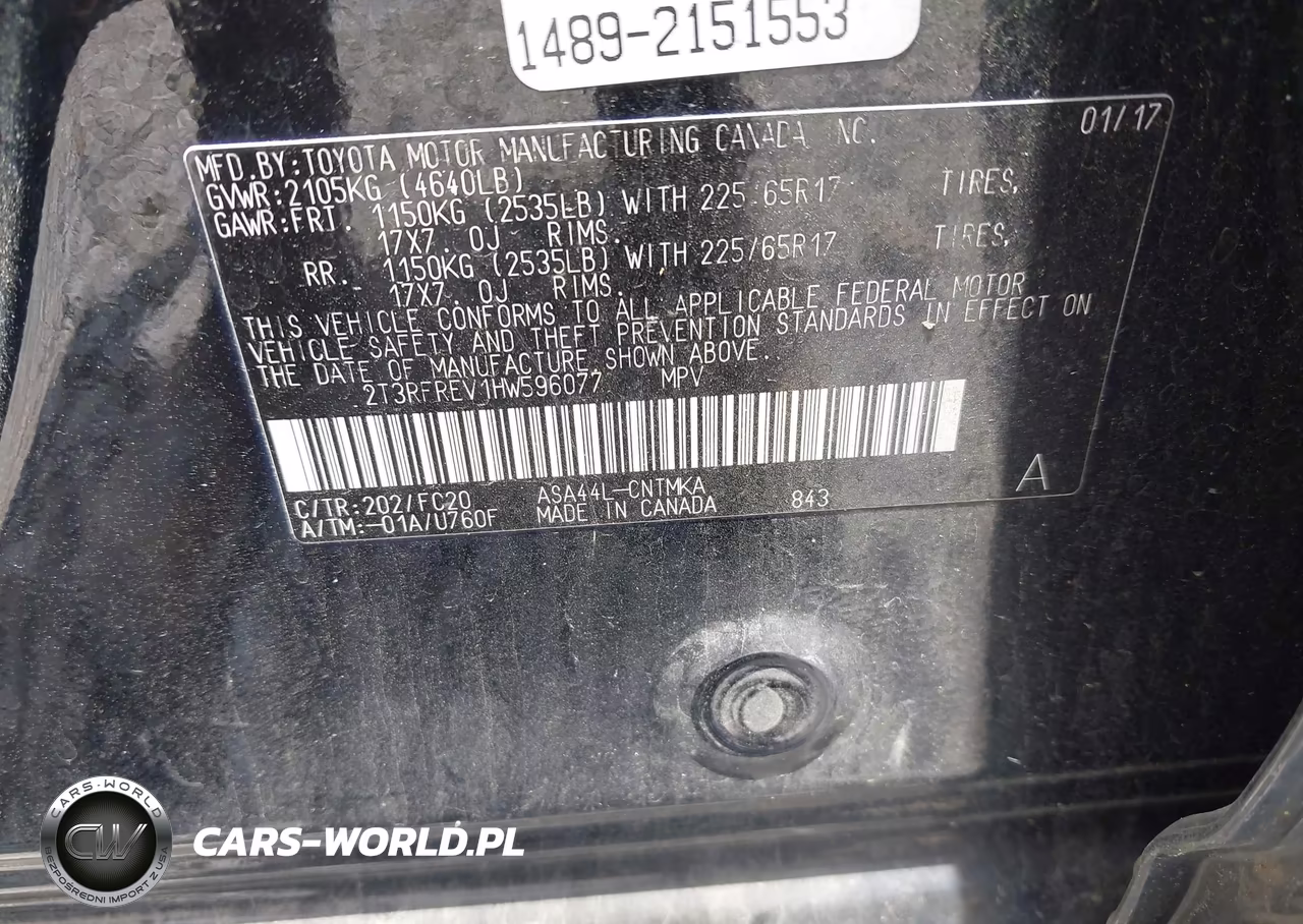 2017 Toyota Rav4 Xle VIN:2T3RFREV1HW596077 - 9