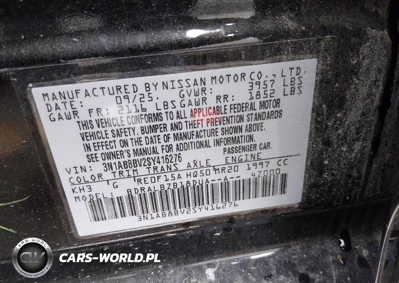2025 Nissan Sentra S VIN:3N1AB8BV2SY416276 - 9