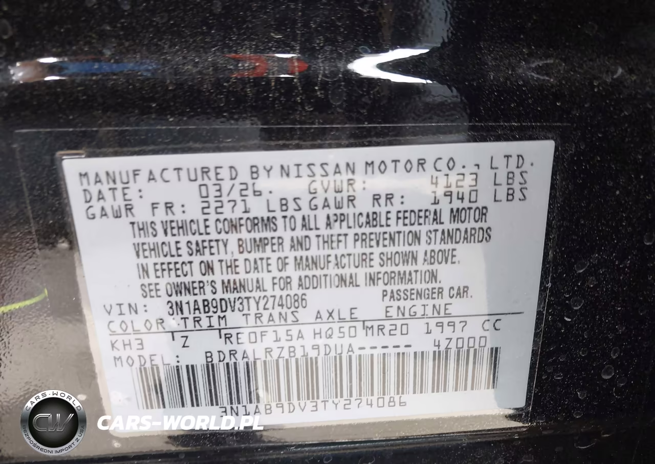 2026 Nissan Sentra Sr VIN:3N1AB9DV3TY274086 - 9