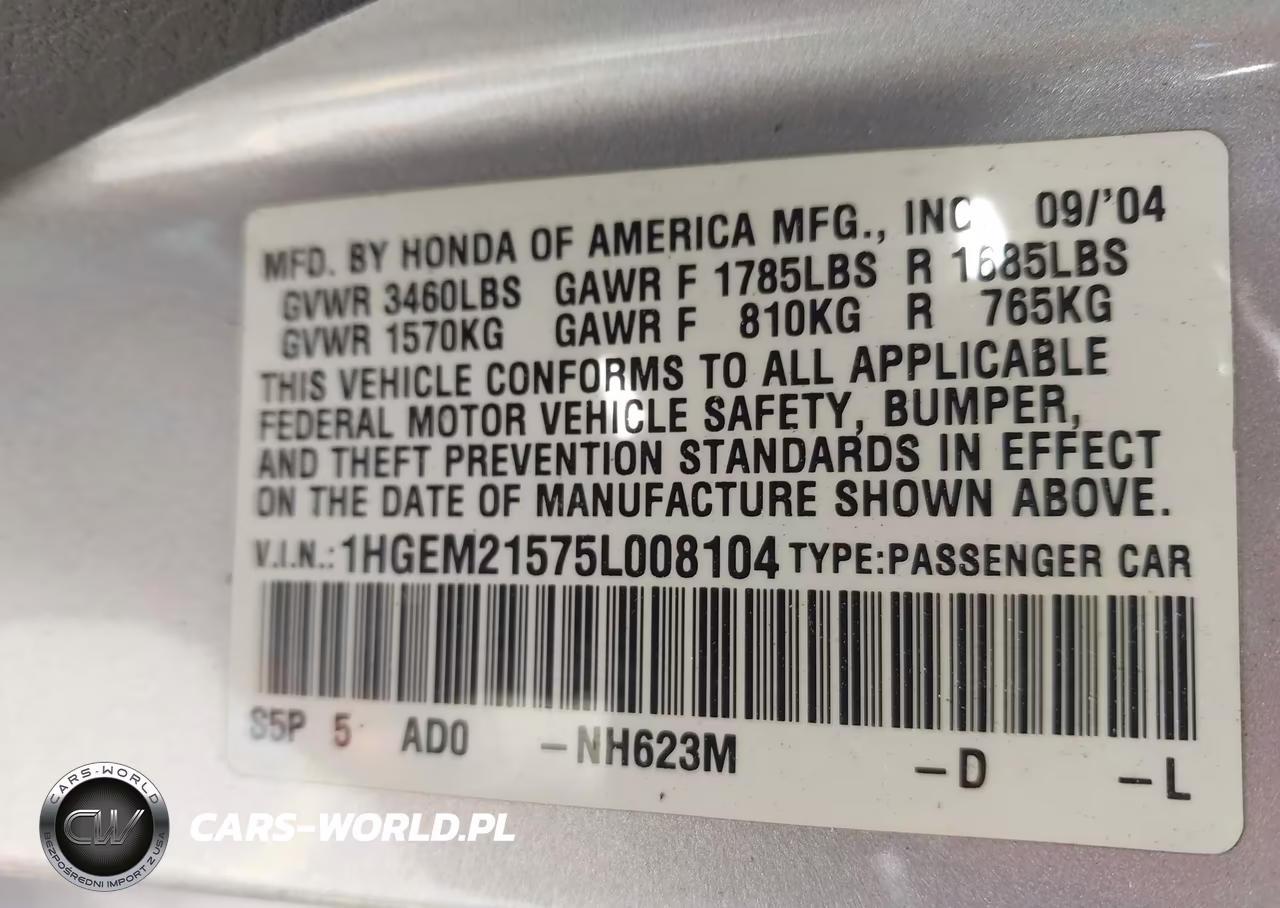 2005 Honda Civic Lx VIN:1HGEM21575L008104 - 9