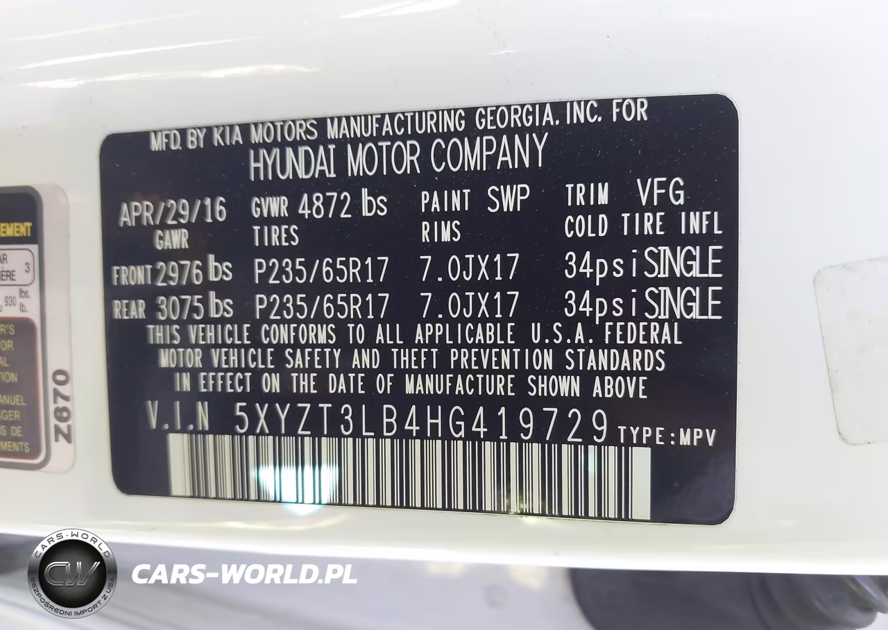 2017 Hyundai Santa Fe Sport 2.4L VIN:5XYZT3LB4HG419729 - 9