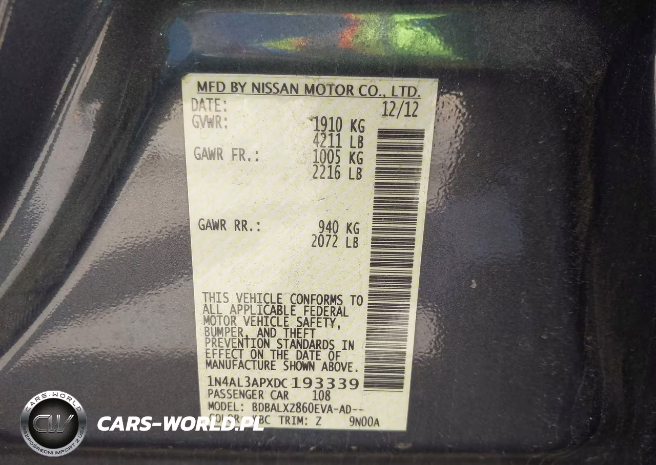 2013 Nissan Altima 2.5 Sl VIN:1N4AL3APXDC193339 - 9