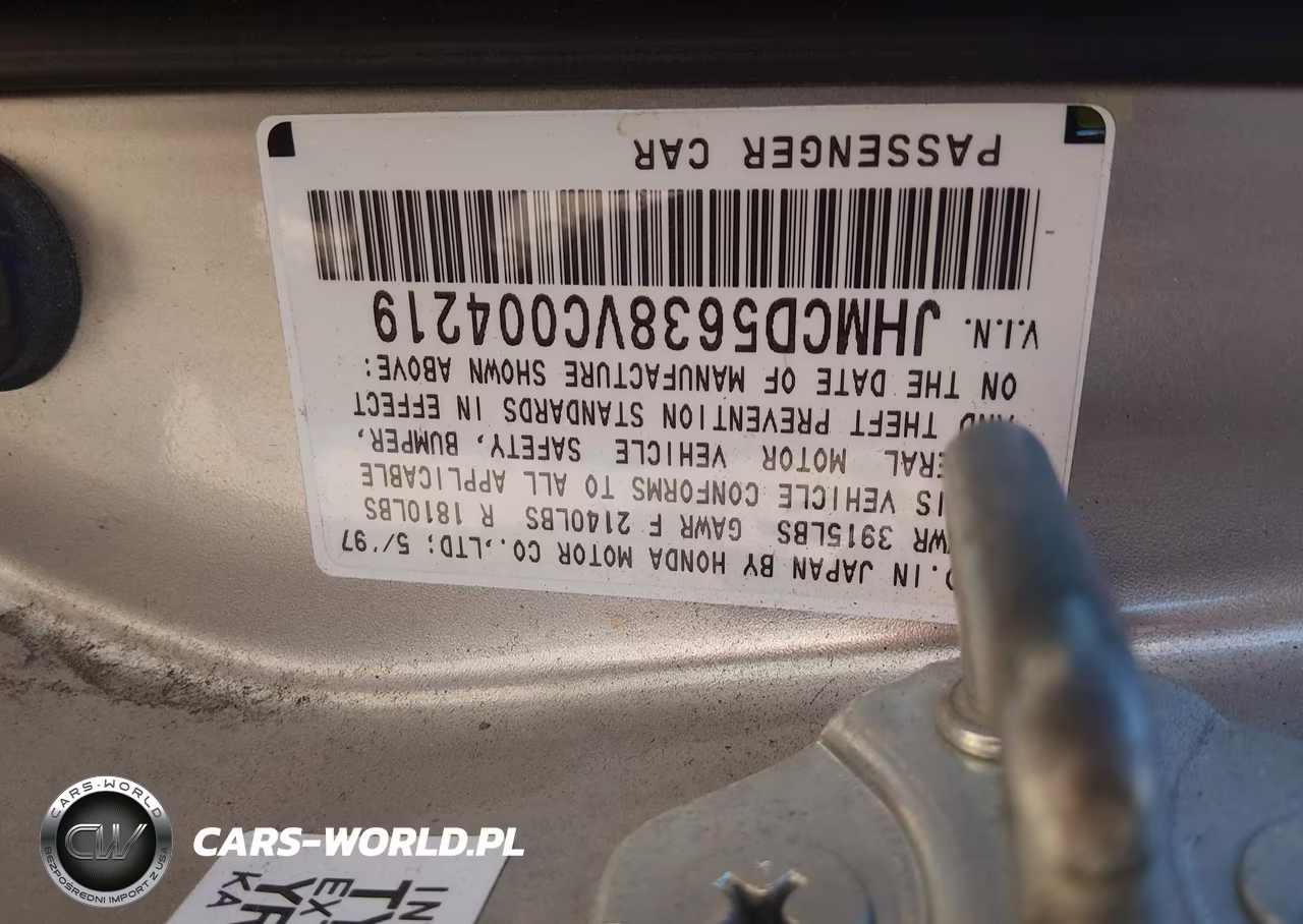 1997 Honda Accord Lx VIN:JHMCD5638VC004219 - 9