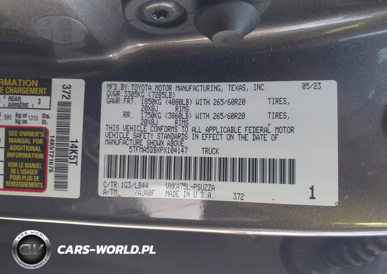 2023 Toyota Tundra 1794 Edition VIN:5TFMA5DBXPX104147 - 9