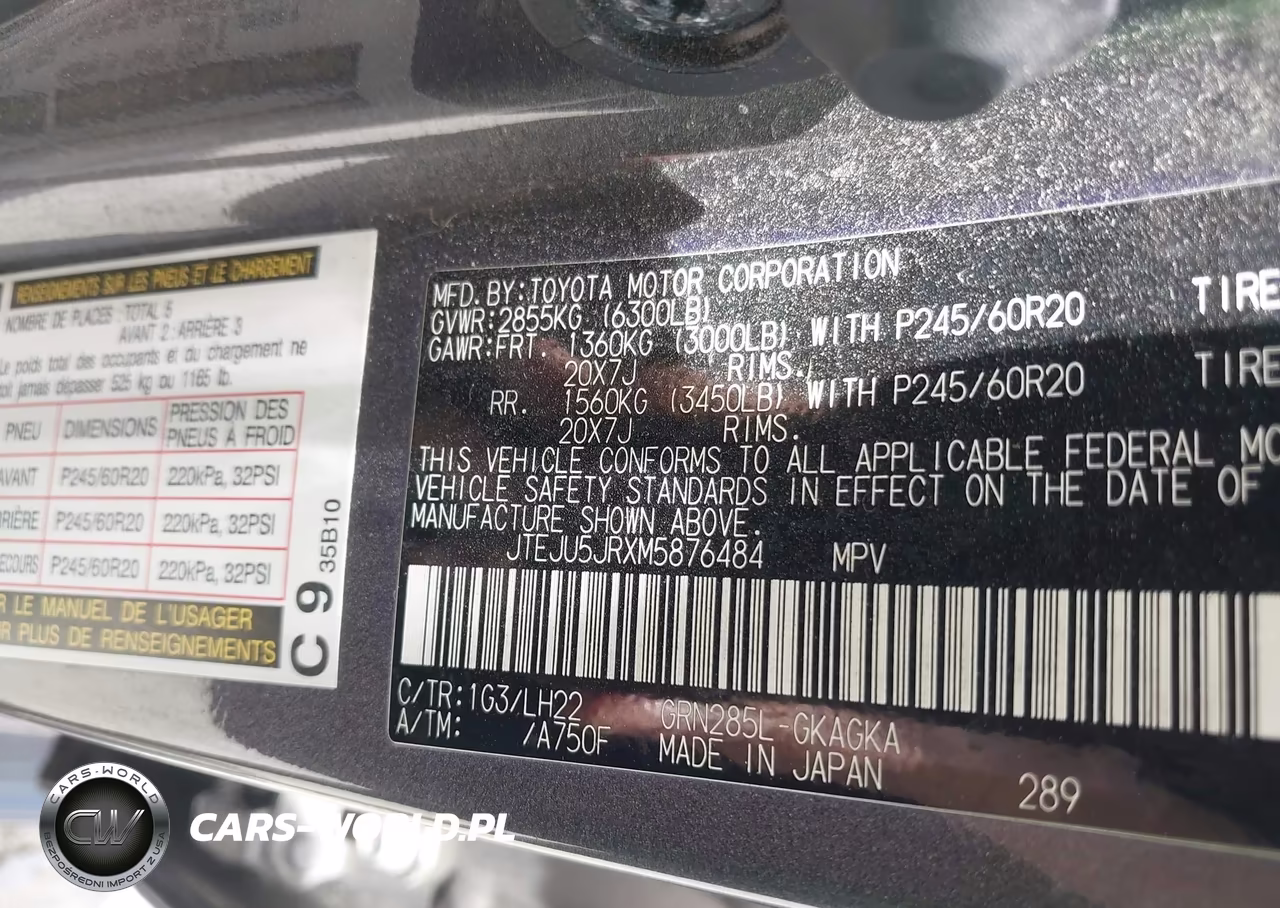 2021 Toyota 4Runner Nightshade Special Edition VIN:JTEJU5JRXM5876484 - 9