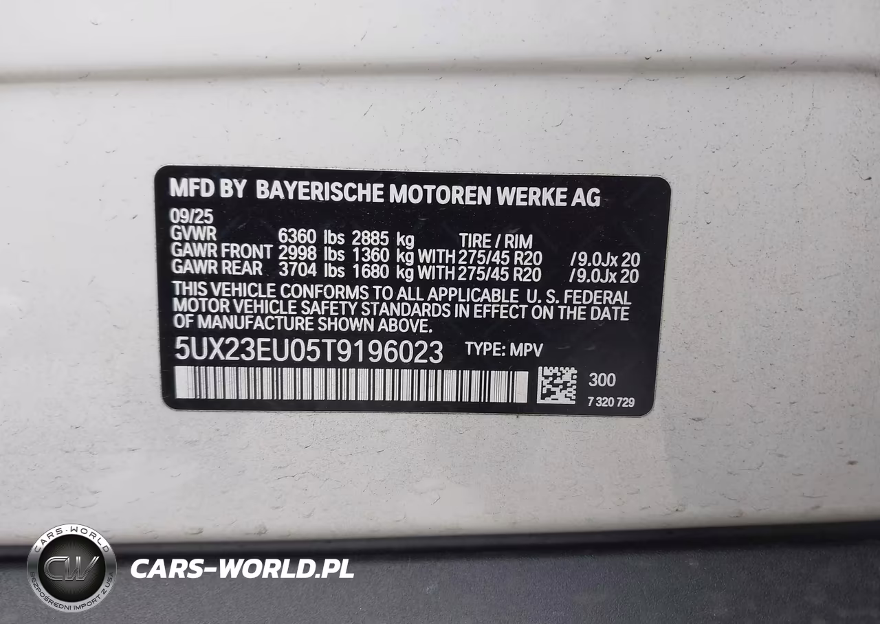 2026 BMW X5 xDrive40I VIN:5UX23EU05T9196023 - 9