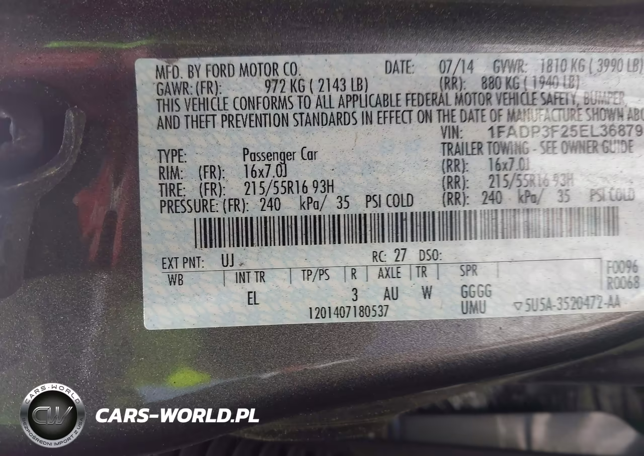 2014 Ford Focus Se VIN:1FADP3F25EL368791 - 9