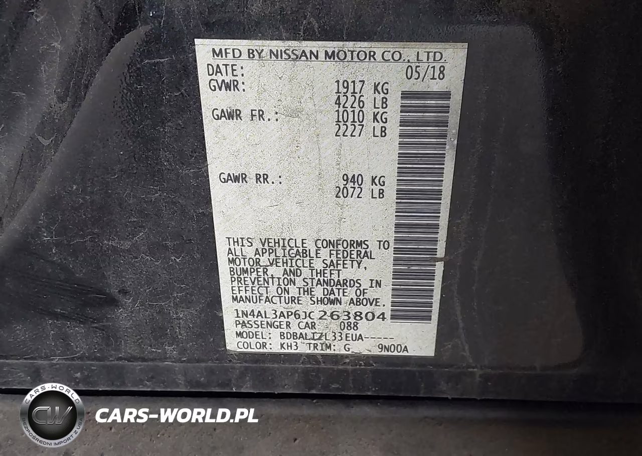 2018 Nissan Altima 2.5 Sv VIN:1N4AL3AP6JC263804 - 9