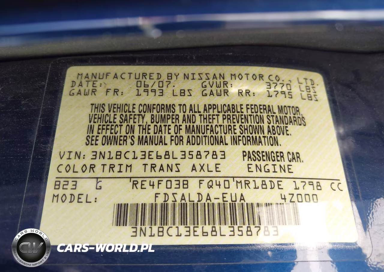2008 Nissan Versa 1.8S VIN:3N1BC13E68L358783 - 9