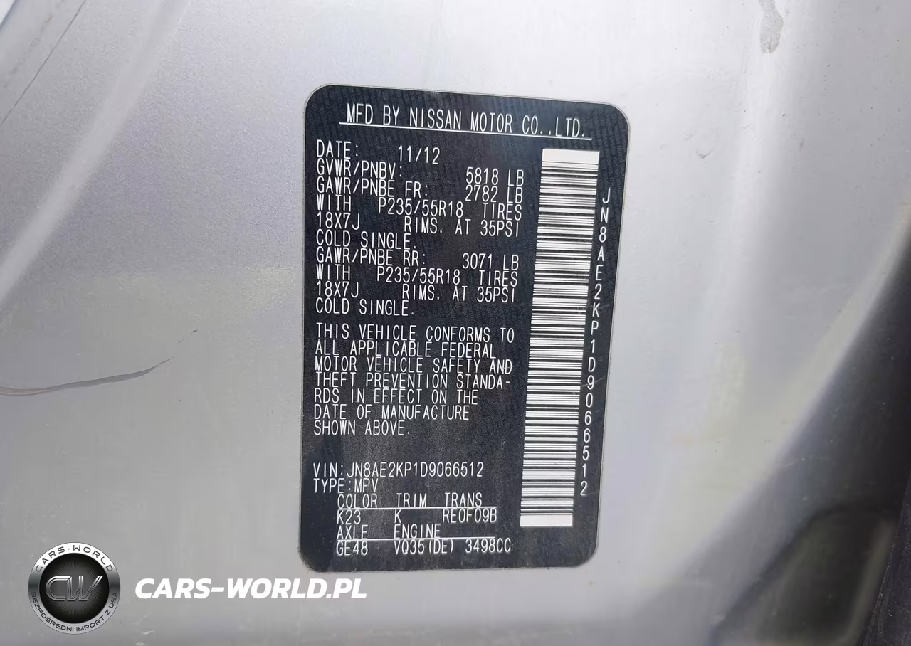 2013 Nissan Quest Le VIN:JN8AE2KP1D9066512 - 9