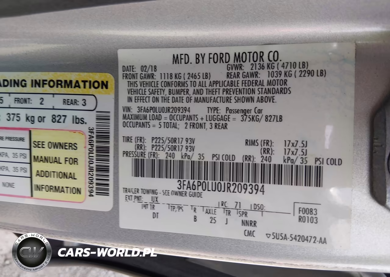 2018 Ford Fusion Hybrid Se VIN:3FA6P0LU0JR209394 - 9