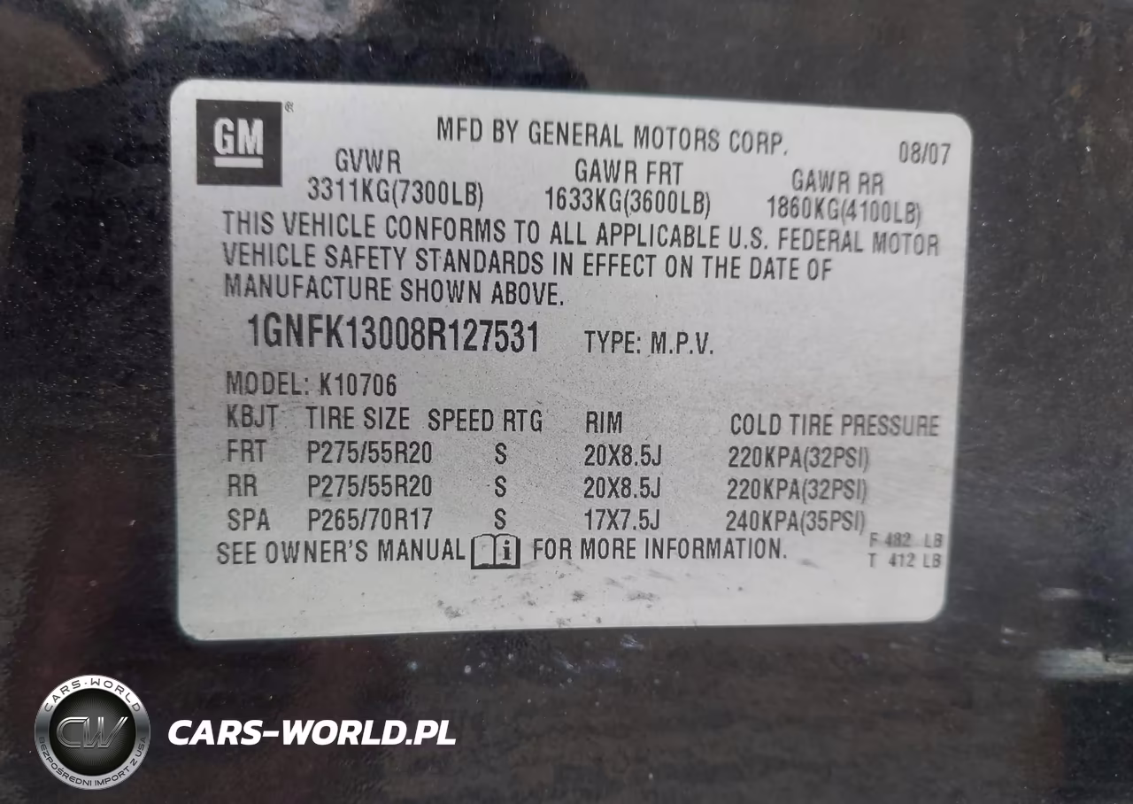 2008 Chevrolet Tahoe Ltz VIN:1GNFK13008R127531 - 9