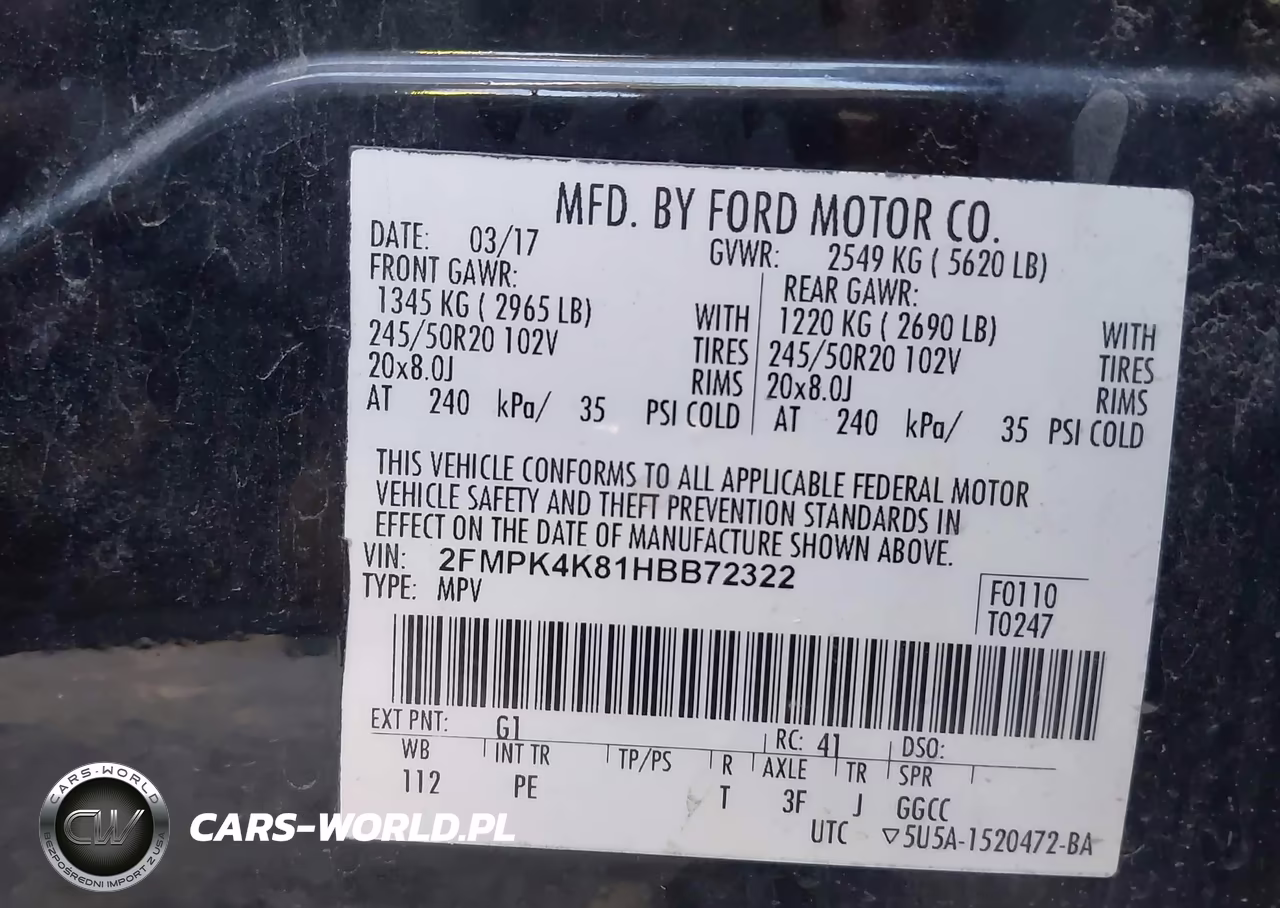 2017 Ford Edge Titanium VIN:2FMPK4K81HBB72322 - 9