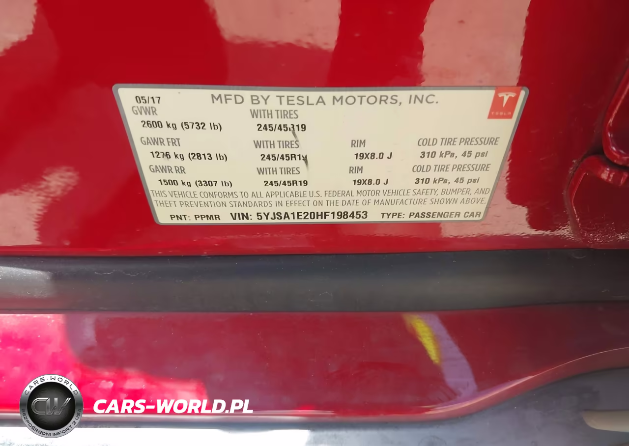 2017 Tesla Model S VIN:5YJSA1E20HF198453 - 9
