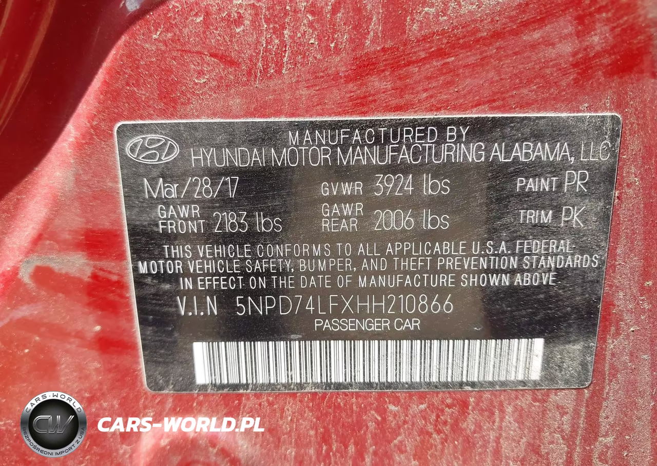 2017 Hyundai Elantra Se VIN:5NPD74LFXHH210866 - 9