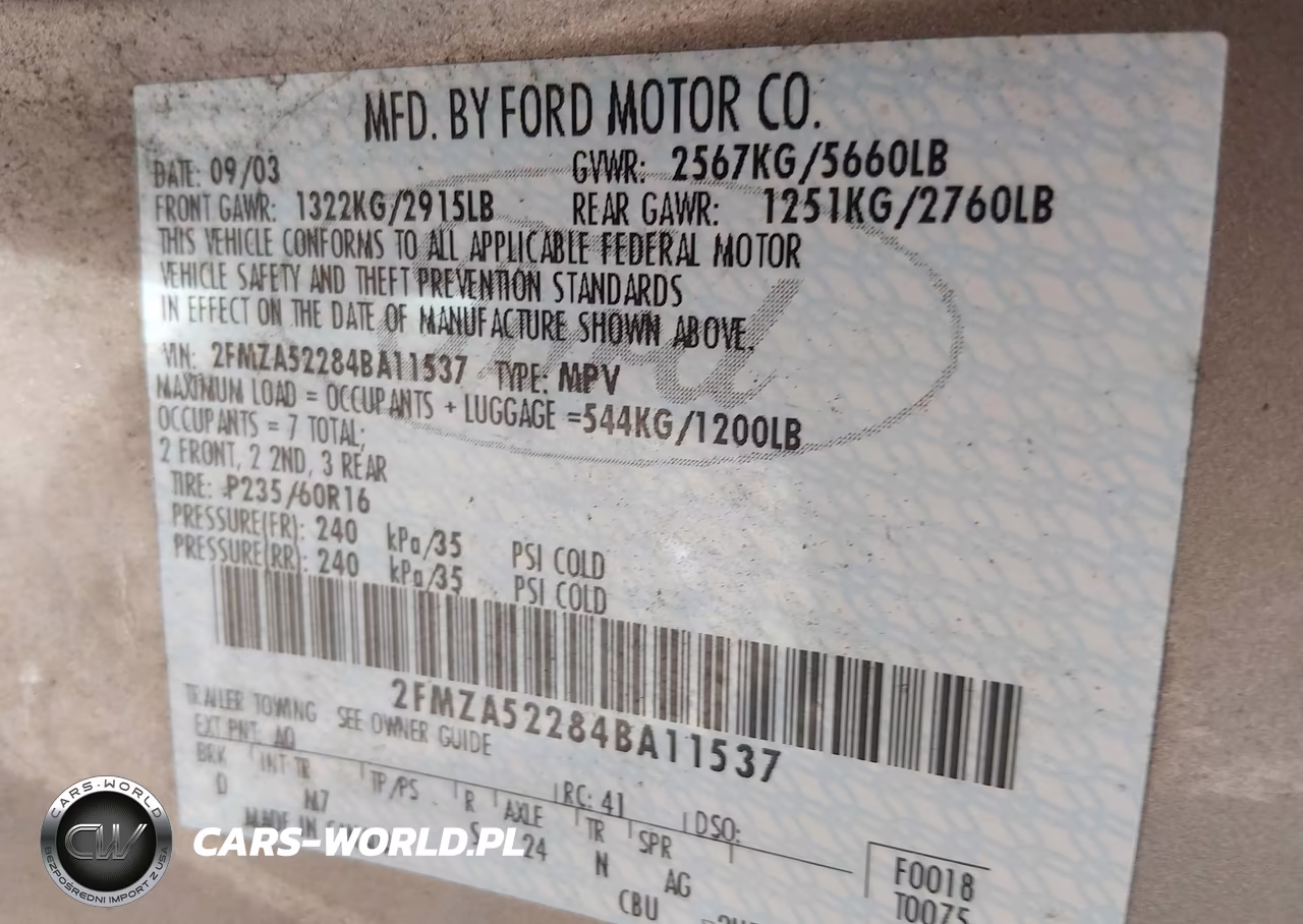 2004 Ford Freestar Sel VIN:2FMZA52284BA11537 - 9