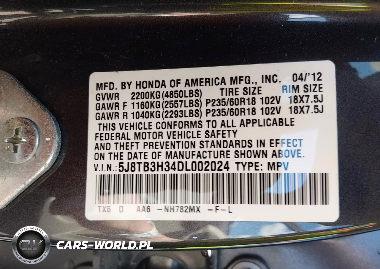2013 Acura Rdx VIN:5J8TB3H34DL002024 - 9