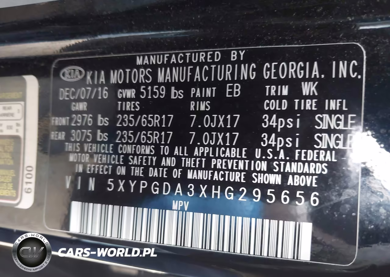 2017 Kia Sorento 2.4L Lx VIN:5XYPGDA3XHG295656 - 9